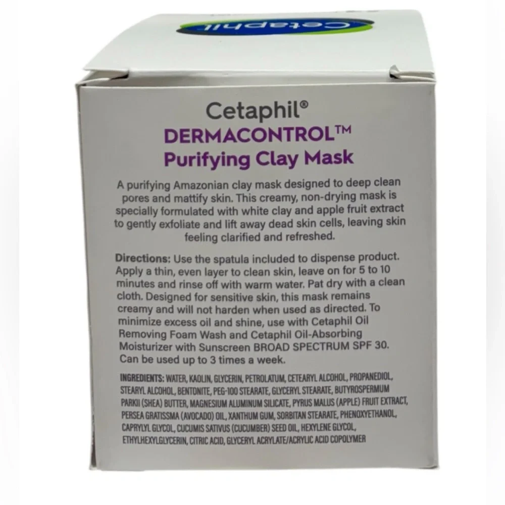 Cetaphil Pro Derma Control Purifying Clay Mask, Face Facial, Fragrance Free 3 oz
